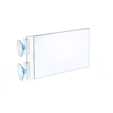 Two-Sided Acrylic Sign Holder W/ Suction Cup Grippers 7W X 5H, PK10